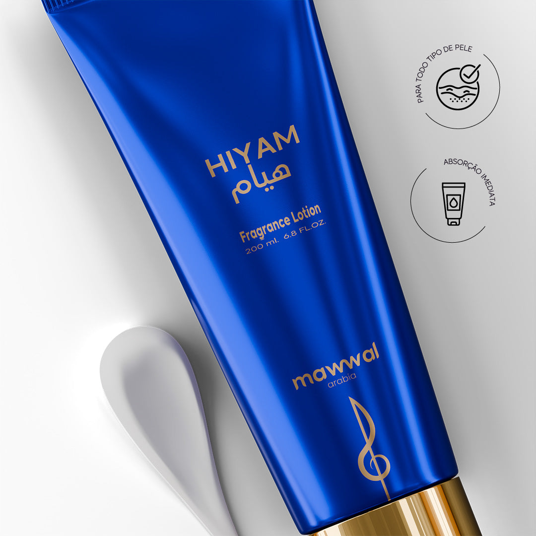 Kit Masculino Hiyam Mawwal Arábia – Perfume, Hidratante Corporal e Spray