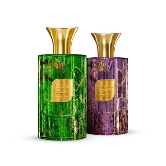 Kit Perfumes Árabes Mawwal Alkawn Unissex 100ml EDP & Sama Masculino 100ml EDP