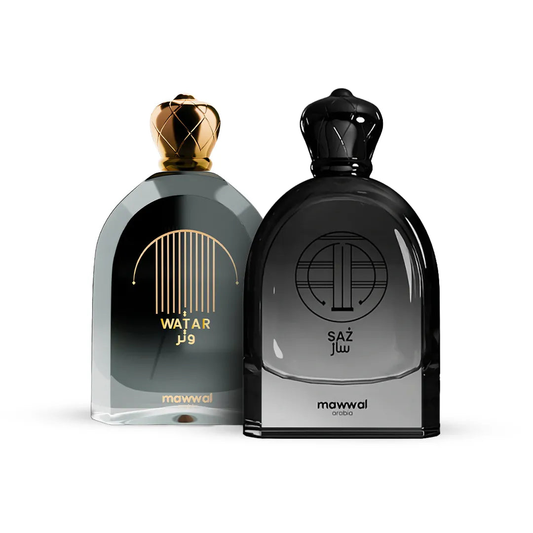 Kit Perfumes Árabes Mawwal Watar Feminino 100ml EDP & Saz Masculino 100ml EDP