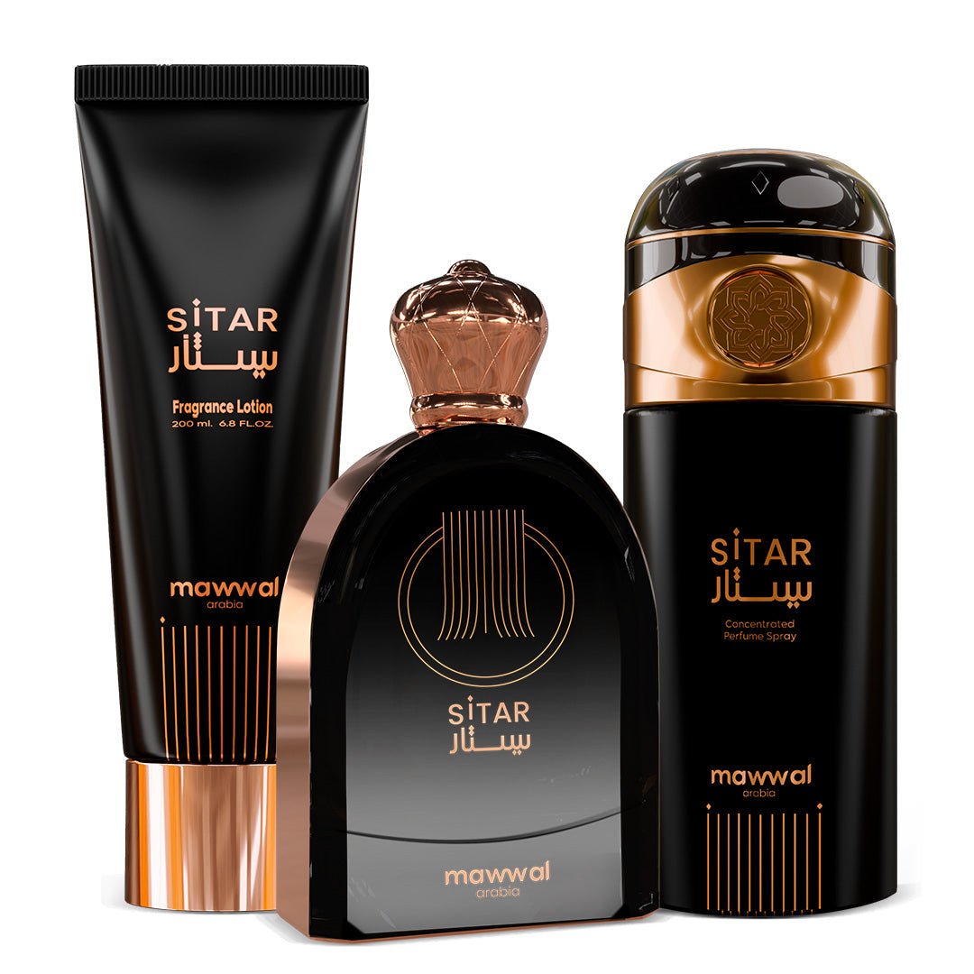 Kit Feminino Sitar Mawwal Arábia – Perfume, Hidratante Corporal e Spray - Mawwal Arábia Brasil