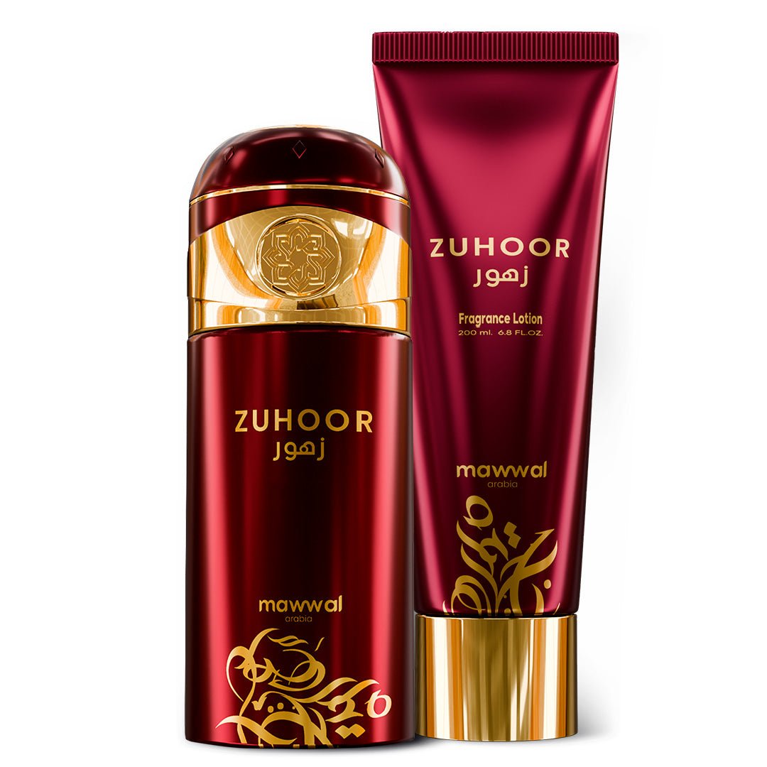 Kit Feminino Zuhoor Mawwal Arábia – Hidratante Corporal e Spray - Mawwal Arábia Brasil