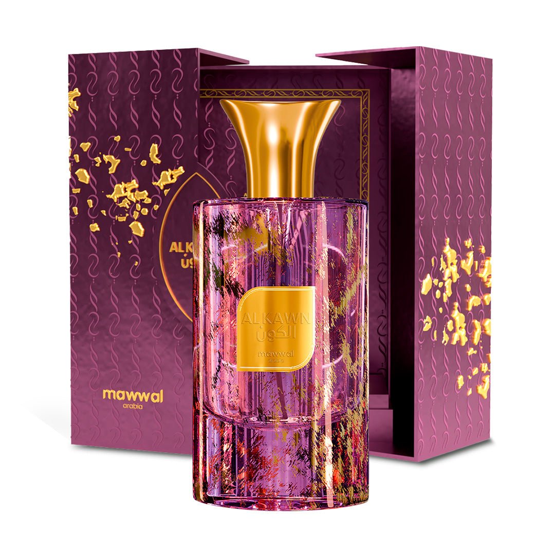 Kit Perfumes Árabes Mawwal Alkawn Unissex 100ml EDP & Mashaer Feminino 100ml EDP - Mawwal Arábia Brasil