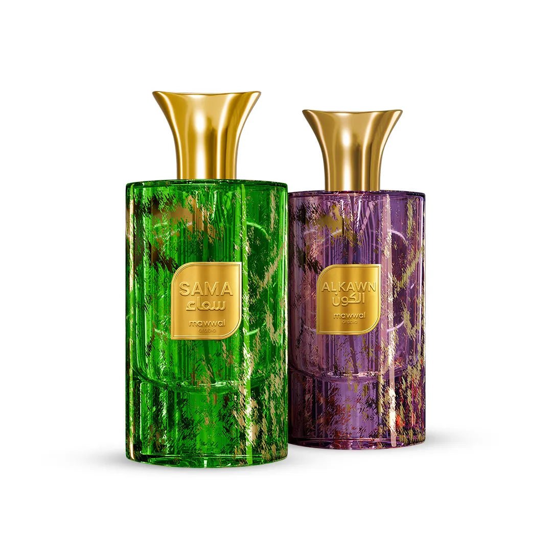 Kit Perfumes Árabes Mawwal Alkawn Unissex 100ml EDP & Sama Masculino 100ml EDP - Mawwal Arábia Brasil