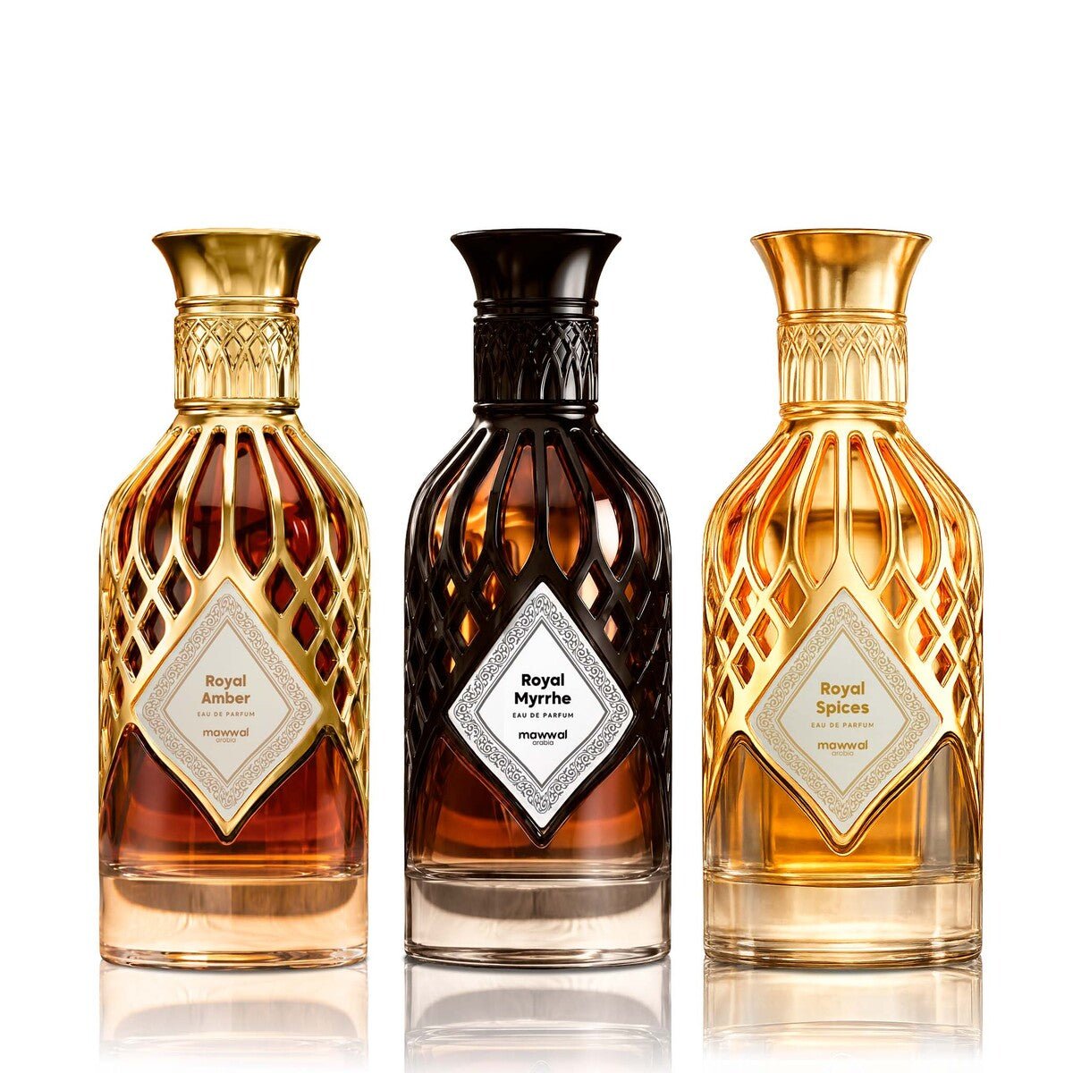 Kit Perfumes Árabes Mawwal Royal Amber, Myrrhe & Spices 100ml EDP - Mawwal Arábia Brasil