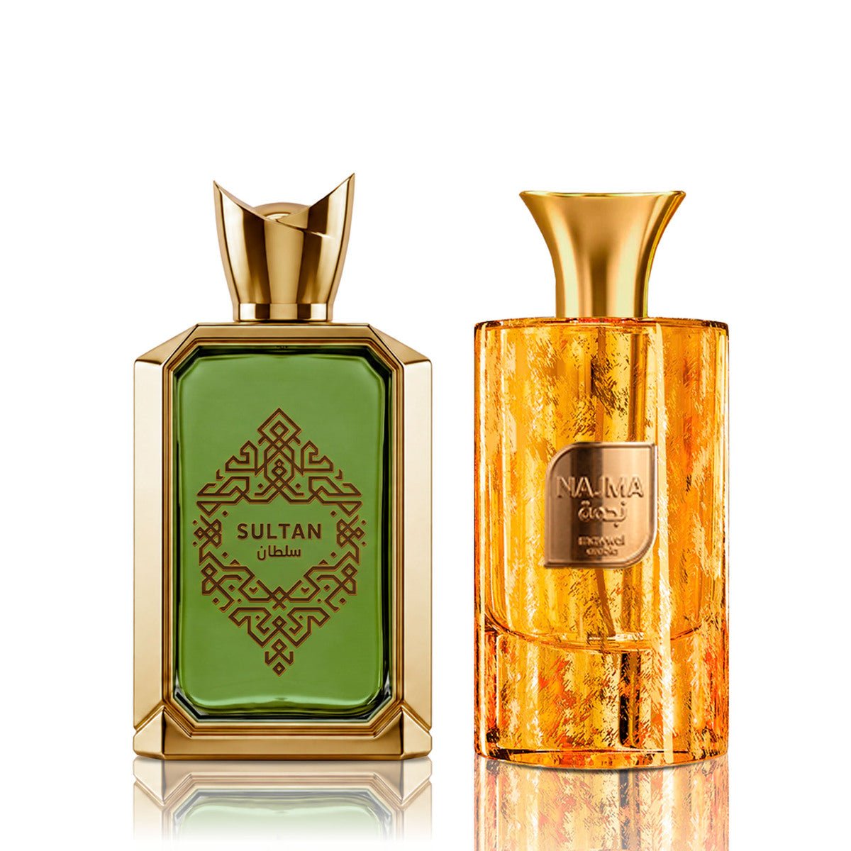 Kit Perfumes Árabes Mawwal Sultan Masculino 100ml EDP & Najma Unissex 100ml EDP - Mawwal Arábia Brasil