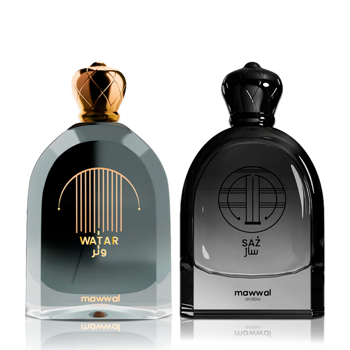 Kit Perfumes Árabes Mawwal Watar Feminino 100ml EDP & Saz Masculino 100ml EDP - Mawwal Arábia Brasil