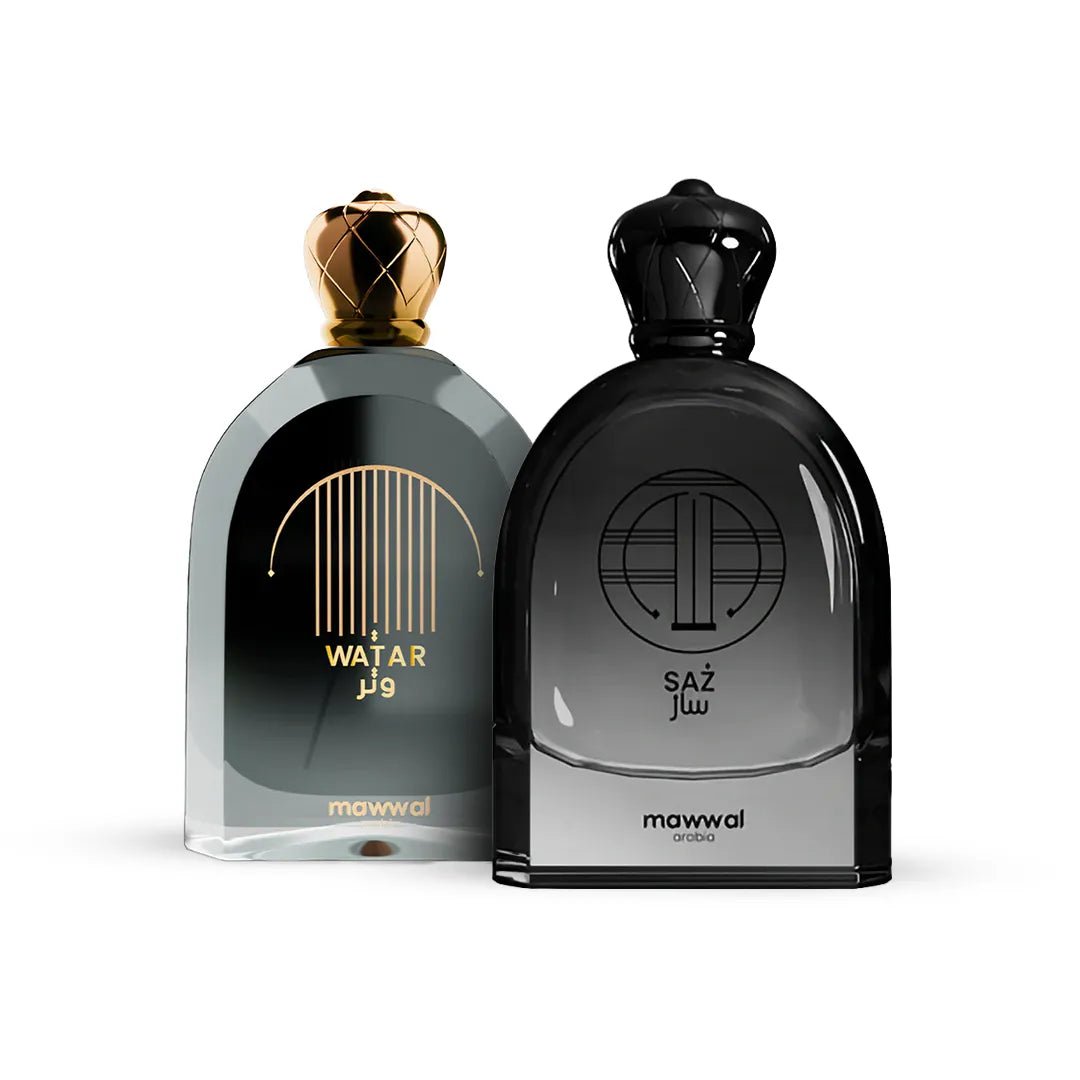 Kit Perfumes Árabes Mawwal Watar Feminino 100ml EDP & Saz Masculino 100ml EDP - Mawwal Arábia Brasil